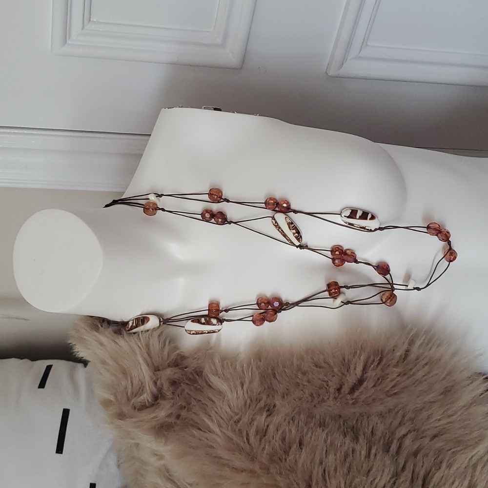European Long Infinity Beaded Necklace